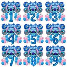Hasbro Bộ 26 cái/6 cái bóng bay số chủ đề Lilo & Stitch, bao gồm bóng bay số kim loại màu xanh 1-9 và một bóng bay kim loại hình Stitch, hoàn hảo cho tiệc sinh nhật và các buổi tụ tập theo chủ đề - Nhiều màu - Xem 1