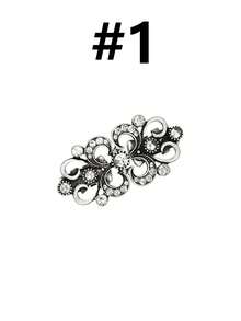 复古毛衣旋涡夹复古领斗篷开衫披肩扣衬衫胸针领带夹围巾帽子夹装饰叶子水钻珍珠结心形图案夹男女通用 - 彩色 - 查看 8