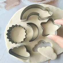 Juego de 5 piezas de cortadores de galletas con diseño de series meteorológicas, molde de galletas creativo DIY, herramientas de horneado específicas - acero inoxidable 430 - Ver 2