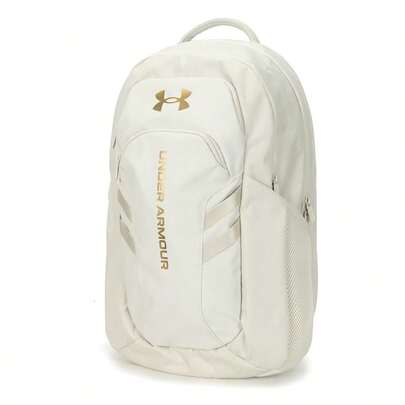 Under Armour UA Hustle Pro 6.0 Backpack-WHT, Unisex, Large Capacity, Durable, Suitable For Daily, Outdoor, Sports, Travel, Commute, Student