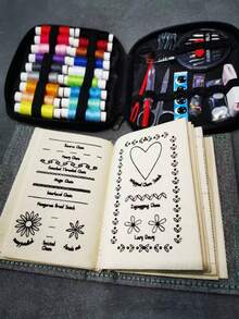 全新实用DIY刺绣针法指南，刺绣针法技巧手册，缝纫入门书籍，提升您的手工技能，适合初学者和刺绣爱好者，情人节、生日、感恩节、母亲节送给女性的绝佳礼物