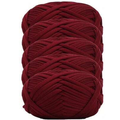 5pcs/500g T-Shirt Yarn Bundle - High Quality Polyester Yarn, Total 500g/17.63oz - Soft Fabric Yarn, Suitable For Crochet Knitting, Multi-Color - Great For DIY Baskets, Bags, Blankets, Hats, Toys, Scarves