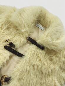 女士秋季Y2K性感可爱仿皮草外套，黄色外套，仿皮草大衣，约会装，演唱会装，万圣节服装，哥特风时尚，派对装 - 黃色 - 查看 4