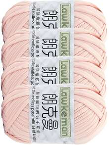 Lawkeman 4卷/400克高品质涤纶钩编/编织纱线，每卷30米 - 非常适合DIY项目，例如T恤、拖鞋、篮子、布条、手工包、玩具、鞋子、地毯、收纳篮等等。 - 彩色 - 查看 49