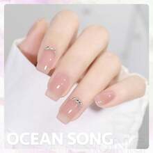 Esmalte de uñas en gel transparente rosa pálido GAOY Jelly Nude, 16ml, gel de remojo que se cura con luz UV para arte de uñas DIY, 1624 Ocean Song - ColorT - Ver 2