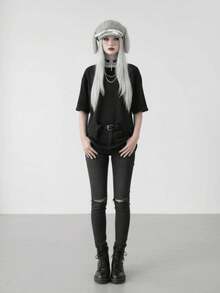 Women's Kawaii Hat Sweet Style New Fashion Cap Grey Dog Eared Cap Subculture Beret Cute Individualistic Otaku Style - Multicolor - View 9