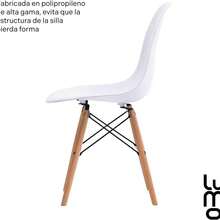 LUMO HOME Set de 4 Sillas Eames para Comedor - Diseño Moderno y Minimalista, Ideal para Ambientes Contemporáneos y Elegantes, Fácil de Combinar con Diversos Estilos de Comedores (Blanco) - Blanco - Ver 5