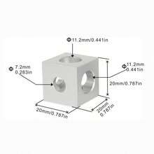 4pcs 3D Printer Accessories Triangle Aluminum Blocks Corner Connectors, 2020 Aluminum Alloy Angle Brackets, Square Nuts - Silver - View 12