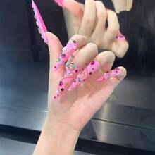 2026 Gothic Charm Nail Set – Valentine's Day Long Almond-Shaped Press-On False Nails. Handmade False Nail Tips, Suitable For Various Occasions Such As Parties, Birthday Celebrations, Weddings, Or Just Casual Everyday Wear. Includes A Full Set Of Nail Tools – 23*8*4 Cm. - Follow Your Heart - 查看 13