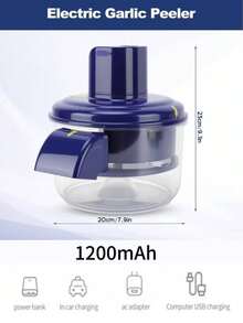 1个电动果蔬削皮器，一键操作，自动削皮 - 采用耐用塑料和不锈钢材质，多功能食品加工机，适用于土豆、胡萝卜、苹果、西红柿、芒果、梨、桃子、樱桃、杏、豌豆、豆类、玉米、洋葱、大蒜、生姜、甜菜根等多种食材 - 设计紧凑，配有符合人体工程学的手柄和盖子 - 彩色 - 查看 10