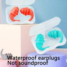 1 Pair Soft Silicone Waterproof Ear Plugs, High Quality Comfortable Ear Plugs For Swimming, Spa, Shower - With Ear Plug Case, Fully Silicone, Washable And Reusable - All Silicone Ear Tips - View 4