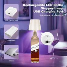(White-1pc)Wireless Bottle Lamp RGB LED Bottle Light With Remote Dimmable Desk Lamp Night Lamp,Valentine's Day Gifts - 酒瓶燈-白1pc - 查看 8