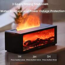 ADKING USB-Powered Fireplace Humidifier With Timer Function, Warm Light And Ambient Lighting, And Aromatherapy Oil Addition. Suitable For Home, School, And Office Use, It Makes An Ideal Holiday Gift. Features Include 7 Flame Colors, Remote Control, And Automatic Power-Off When Water Is Low. - 白色 - 查看 10