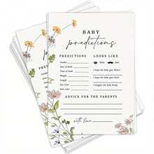 10/30 Pcs Prediction And Suggestion Cards/Fun Shower Cards/Suitable For New Parents/Appropriate For Boys Or Girls/Wildflower Cards - Multicolor - View 2