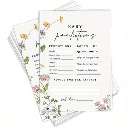 10/30 Pcs Prediction And Suggestion Cards/Fun Shower Cards/Suitable For New Parents/Appropriate For Boys Or Girls/Wildflower Cards