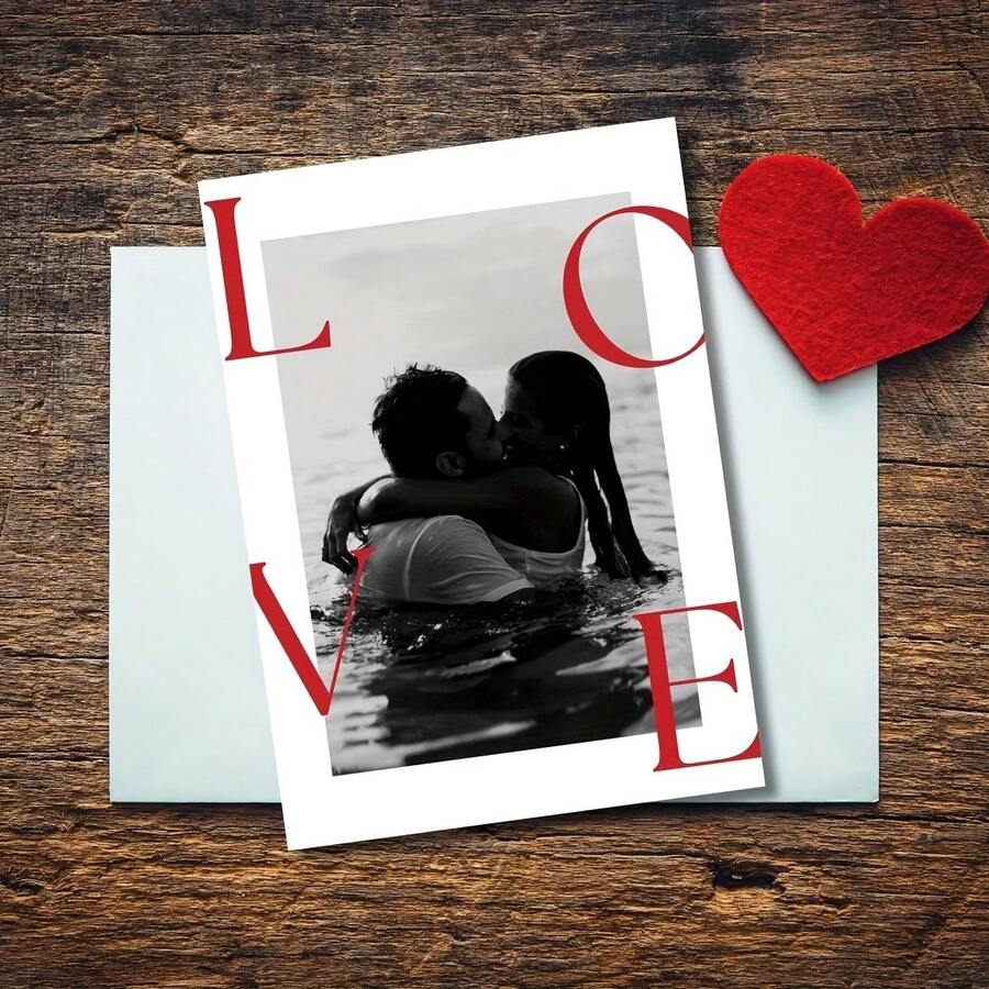 Personalized Cartoon Love Card With Envelope, Paper Material, Fantasy Theme, Suitable For Son, Daughter, Mother's Day, Valentine's Day, Thank You, Miss You - No Electricity Required