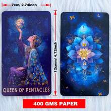 Celestial Tarot Cards Deck, 78 English Tarot Cards With Guidebook For Beginner To Experienced Reader, Wisdom Of Traditional Tarot And The Universe, Gaming Gift, Card Games, 12x7cm - Multicolor - View 2