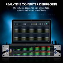 Studio-Grade 2U Dual-Channel 31-Band Digital Equalizer |   PC-Controlled Precision EQ With Live Spectrum Analysis & Advanced Noise Cancellation For Home Audio Systems - Black - View 8