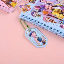 1/4/24件 K-POP Huntrx 主题 3 合 1 高级螺旋笔记本套装（128 页厚实耐酸纸，防水防撕裂 PVC 封面，高清不褪色人物印刷，包含收藏人物贴纸 + 亚克力吊坠，坚固金属螺旋装订，款式随机） - 彩色 - 查看 7