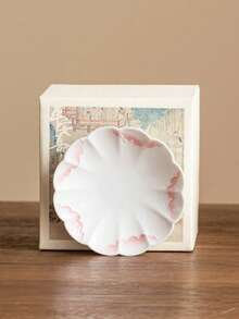 1/2/4pcs Ombre Pink Peony Ceramic Plates, New Chinese Style Ombre Dessert Plates, Butter Dishes, Can Be Used As Coasters, Heat-Resistant Pads, Ideal Gift For Tea Lovers And Friends - Multicolor - View 9