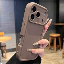 Minimalist Thick Shock-Absorbing Khaki Phone Case, Compatible With IPhone 16 Pro Max/16/16 Pro/16 Plus/16E/15/15 Plus/15 Pro/15 Pro Max/11/12/13/14 Pro Max/XS/XR/11 Pro/11 Pro Max/12 Pro/12 Pro Max/13 Pro/13 Pro Max/7 Plus/14 Pro/14 Pro Max/14 Plus/7 Plus/8 Plus/8/SE2/13 Mini/12 Mini, Soft Shell Waterproof Shockproof Scratch-Resistant.