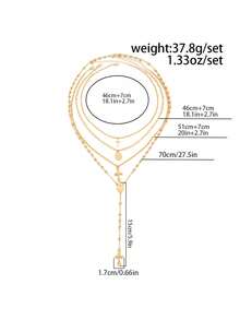 2pcs Minimalist Cross Pendant Necklace Set, Personalized Beaded Y-Necklace, Suitable For Daily Wear, Parties And Holiday Gifts - CCB Long Necklace - View 11