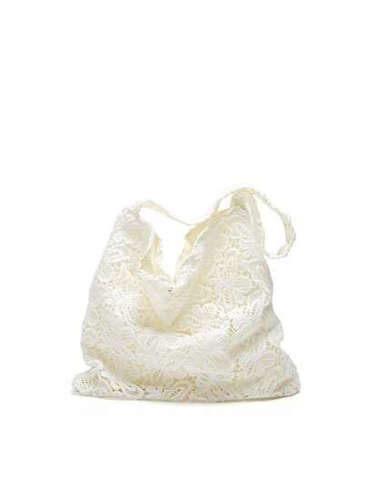 Korean Style Delicate Lace One Shoulder Bag, Floral Pattern Large Capacity Commuter Bag, Suitable For Outing, Dating, Work And Daily Use