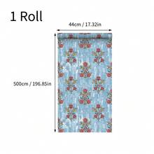 1卷自粘复古波西米亚风印花壁纸，118.11英寸乙烯基材质，红蓝花卉图案，可撕贴，做旧家居装饰，防水可移除墙贴，安装简便，适用于客厅、卧室、厨房、餐厅、浴室装饰，情人节装饰，现代艺术壁纸 - 彩色 - 查看 13