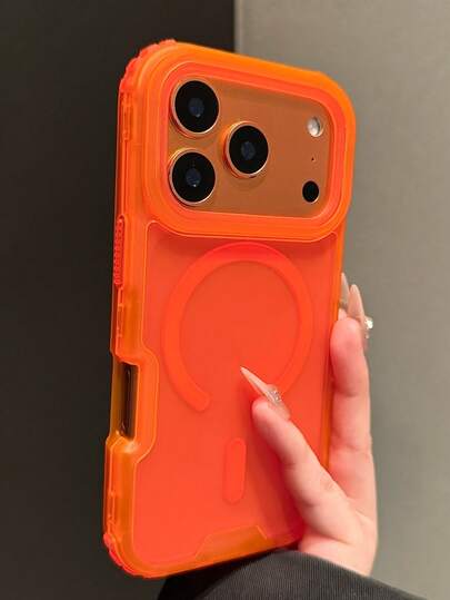 1 pieza Funda de teléfono magnética inalámbrica de color degradado transparente y lindo compatible con iPhone 17 AIR 16 15 14 13 12 11 Pro Max Plus, funda trasera de silicona suave de color caramelo