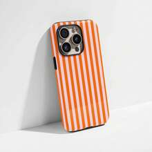 Orange & Pink Striped Phone Case Compatible With IPhone 17, 16, 15, 14, 13, 12, 11 Pro Max - Orange - View 3