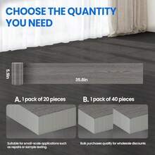 Peel And Stick Floor Tile - 20pcs Wood Vinyl Flooring Tiles Waterproof For Kitchen And Bathroom - 5.9in X 35.8in Self Adhesive Floor Stickers Removable - 中灰色 - 查看 7