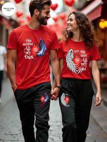 2pcs Men Casual Street Style T-Shirt And Sweatpants Set (Graphic Tee And Joggers), Spring/Summer - Multicolor - View 12