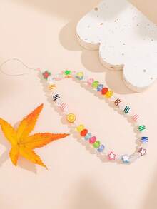 1件简约可爱亚克力多元素串珠手机挂绳/包包挂饰 - 多色 - 查看 5