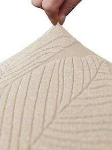 1 件装叶子提花脚凳套，弹性全包式套，可拆卸可水洗，适用于客厅和酒店 - 米色 - 查看 4