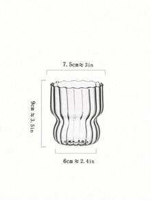 1pc Stylish Milk Coffee Cup, Juice Cup, Unique Striped Breakfast Cup, Coffee & Cold Drink Cup - Clear - View 5