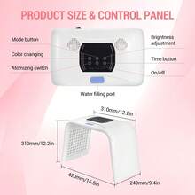 HanTai Red-Light-Therapy, Red Light Therapy For Face, 7 Colors Facial Led Light Therapy Face Mask,SPA Equipment For Skincare At Home - 美規A型插(110-127V) - 查看 4