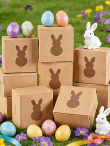 Easter Rabbit Window Gift Box, Kraft Paper Candy Box, Cupcake Paper Box, Rabbit Cookie Candy Box, Soft Spring Easter Gift Box, Easter Paper Container, Holiday Party Favor, Party Supplies - Multicolor - View 8