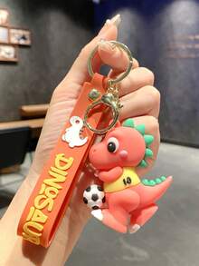 1个卡通创意足球恐龙派对系列钥匙扣可爱情侣包包娃娃挂件小礼物 - 彩色 - 查看 11