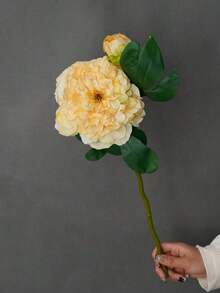 1pc Realistic New 2-Head Peony Vintage Style Home Living Room Decoration Fake Flower Arrangement, Valentine's Day, Gift - 彩色 - 查看 6