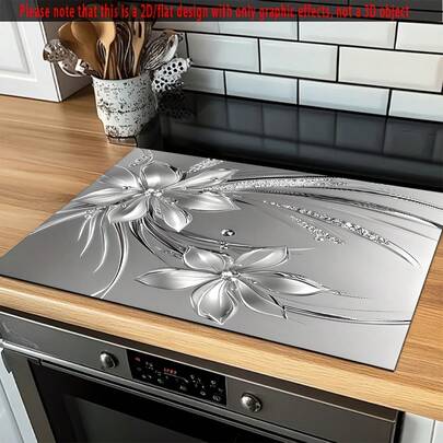 1pc Heat-Resistant Protective Cover, Non-Slip Scratch-Resistant Surface, Easy To Clean Polyester Material, Suitable For Kitchen, Washing Machine, Dryer, Stove Protection Cover, Household Appliance Accessories, Modern Kitchen Utensils And Non-Slip Texture.