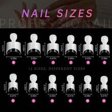 AORAEM White French Nail Tips 120 PCS Short French Style Acrylic Nail Tip 12 Sizes False Nails Clear And White Press On Nails For Women - trắng - Xem 5