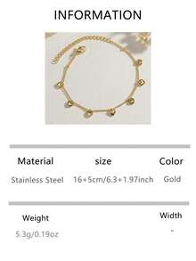 VJS 1pc 304 Stainless Steel Women's Heart-To-Heart Bracelet, Waterproof, Rust-Proof, Suitable For All Seasons, Jewelry For Valentine's Day, Daily Wear, Mother's Day Gift - Multicolor - View 10