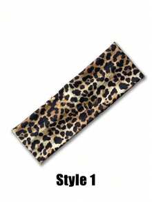 复古豹纹发带，时尚街头辣妹头饰，吸汗弹力运动发带，甜美酷炫辣妹豹纹发带，欧美复古弹力时尚发带，面料，运动瑜伽防汗发带，浴室洗脸必备，购物、旅行、出差、工作、餐饮必备 - 彩色 - 查看 15