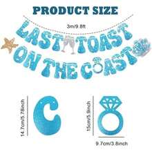Last Toast On The Coast Bachelorette, Blue Bachelorette Party Decorations, Party Decorations Include Monogrammed Banners, Balloons(A) - A - Xem 2