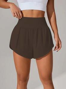 Women's Breathable Quick-Dry Sports Shorts, Summer - Brown - View 3