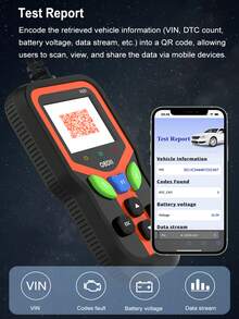 Herramienta de diagnóstico de automóvil OBD2, lector de códigos de falla, decodificador, borrador, equipo de diagnóstico con luz de advertencia - Negro - Ver 6