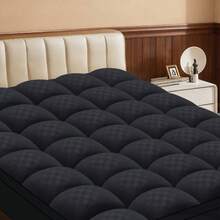 Extra Thick Mattress Topper, Quilted Fitted Mattress Protector With 8-21" Deep Pocket, Cozy Sleep Surface, Mattress Protector Mattress Pad Mattress Cover, All Seasons Comfort Mattress Topper, Topper Mattress, Mattress Pad, Machine Washable - 黑色 - 查看 2