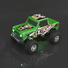 1/64 Scale Mini Remote Control Monster Truck Trailer, 2.4GHz & APP Control, Rechargeable Alloy Shell Mini RC Car With Lights, Speed/Steering Adjustable (Orange) - Four-wheel Off-road Vehicle - View 16