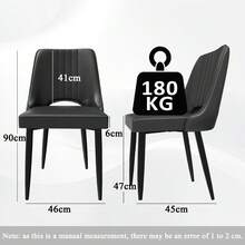 Dining Chairs With Cut-Out Backrest Modern Kitchen Chair Scandinavian Faux Leather Chair With High Back For Living Room Kitchen - As Pic - View 3