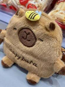 时尚卡通 - 时尚柔软仿羊毛可爱水豚毛绒包 - 柔软多功能斜挎背包、书包、背包、男童背包、背包、行李箱包，适合女孩、女学生、男学生、女孩、男孩、男孩礼物 - 棕色 - 查看 7